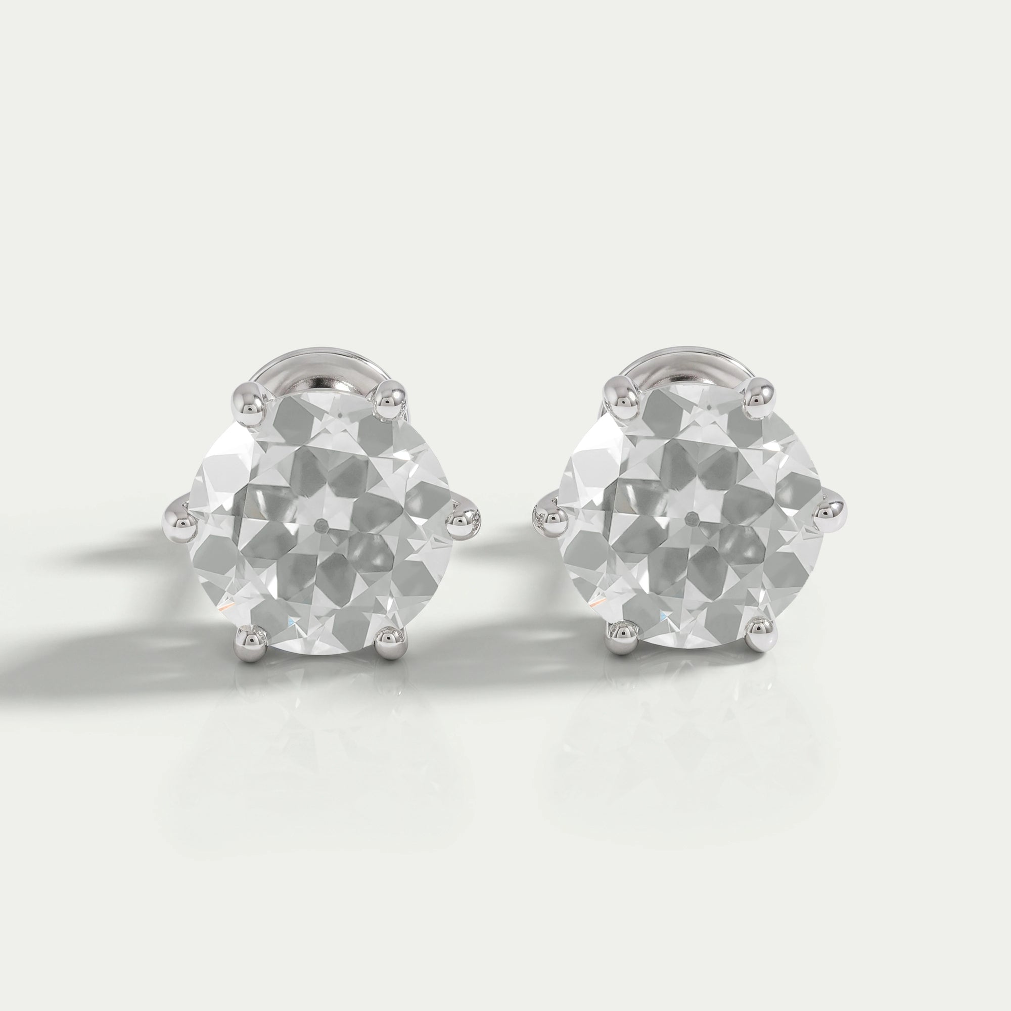 Old European Round Diamond Stud Earrings