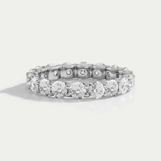 Old European Round Cut Lab Eternity Diamond Wedding Band
