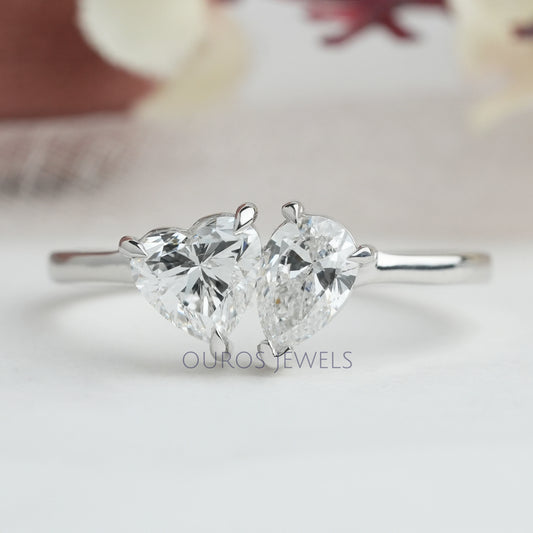 Heart And Pear Lab Diamond Toi Moi Engagement Ring Rings