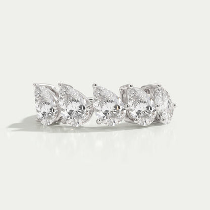 Pear Cut Five Stone Lab  Grown Diamond Dainty Ring