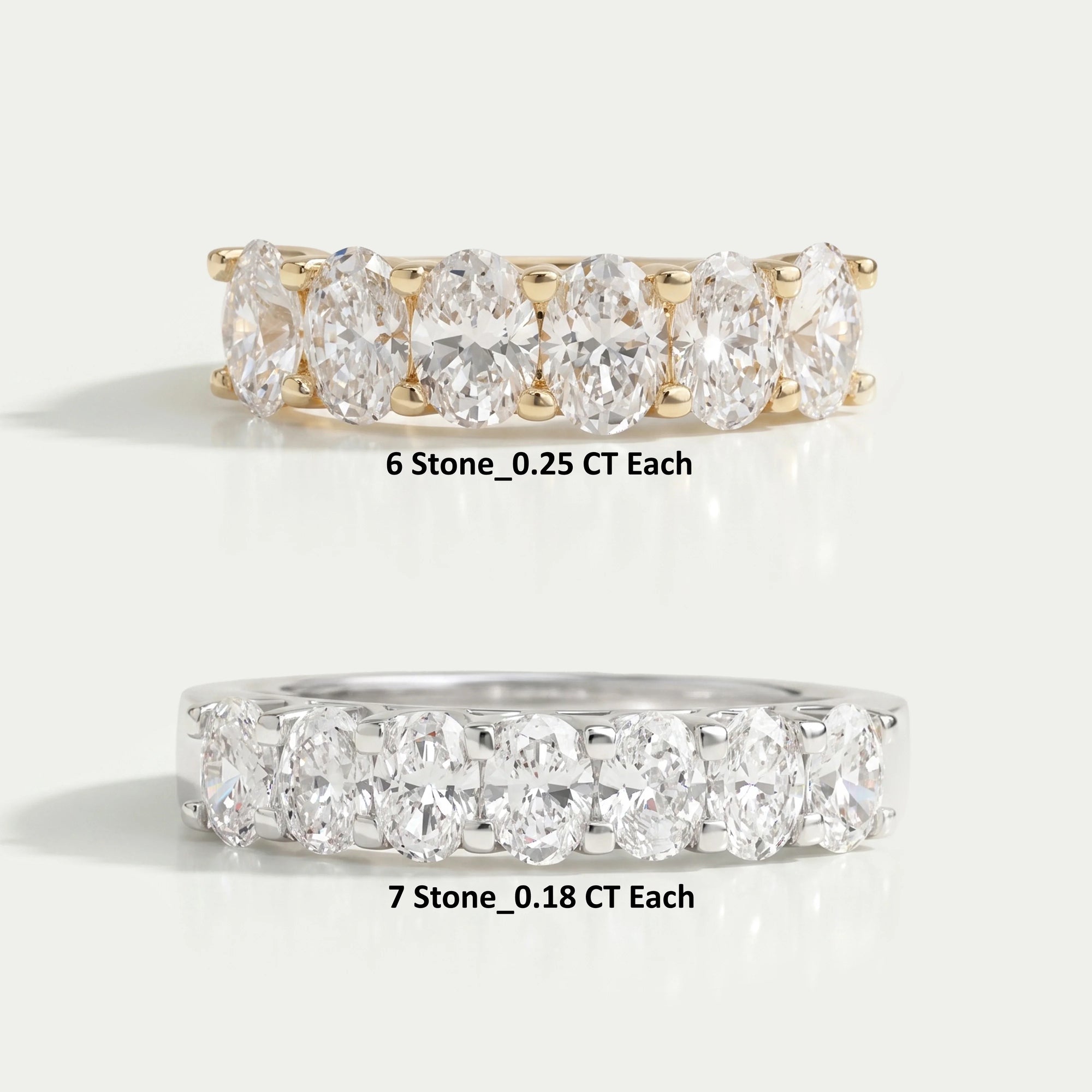 Oval Cut Diamond Wedding Band