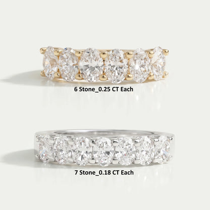 Oval Cut Diamond Wedding Band