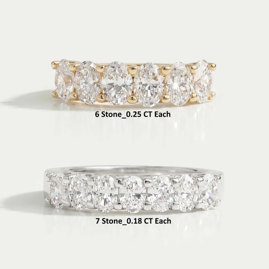 Oval Cut Diamond Wedding Band