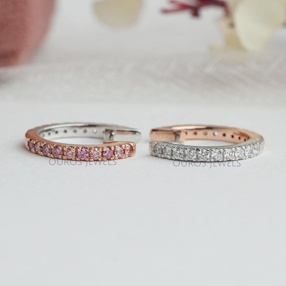 Fancy Color Round Cut Lab Diamond Hoop Earrings Earring