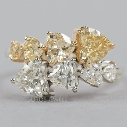 Yellow Heart Cut Lab Grown Diamond Bypass Ring Rings