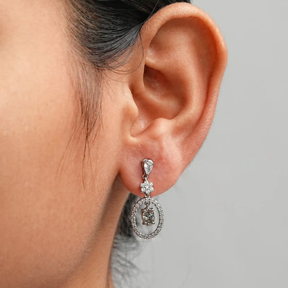 Olive Oval Lab Diamond Drop Earrings Earrings