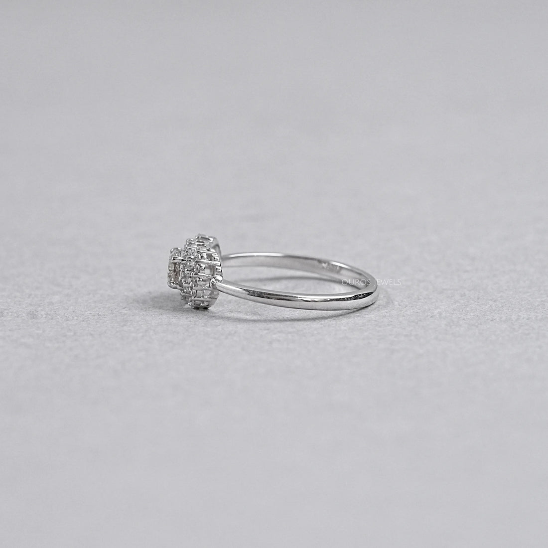 Oval Shape Olive Diamond Halo Ring Ring