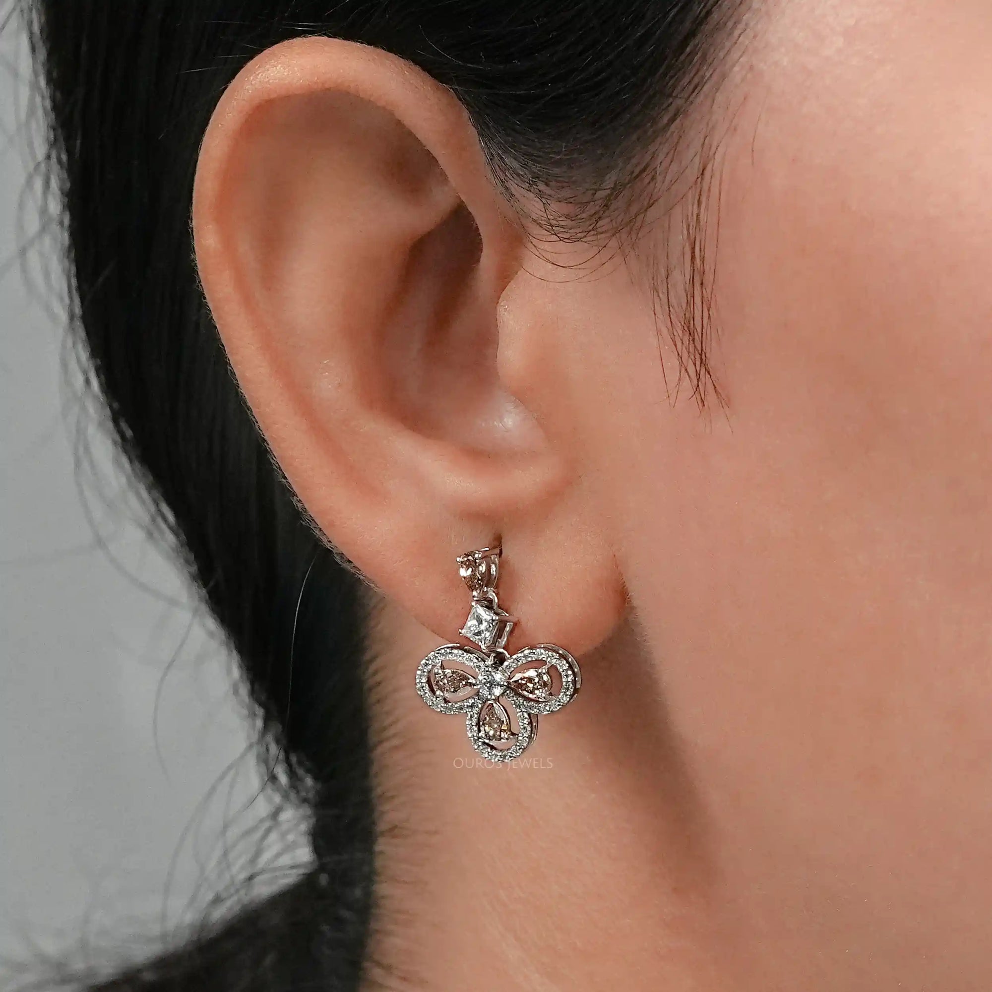Chocolate Pear Lab Diamond Drop Earrings Earrings