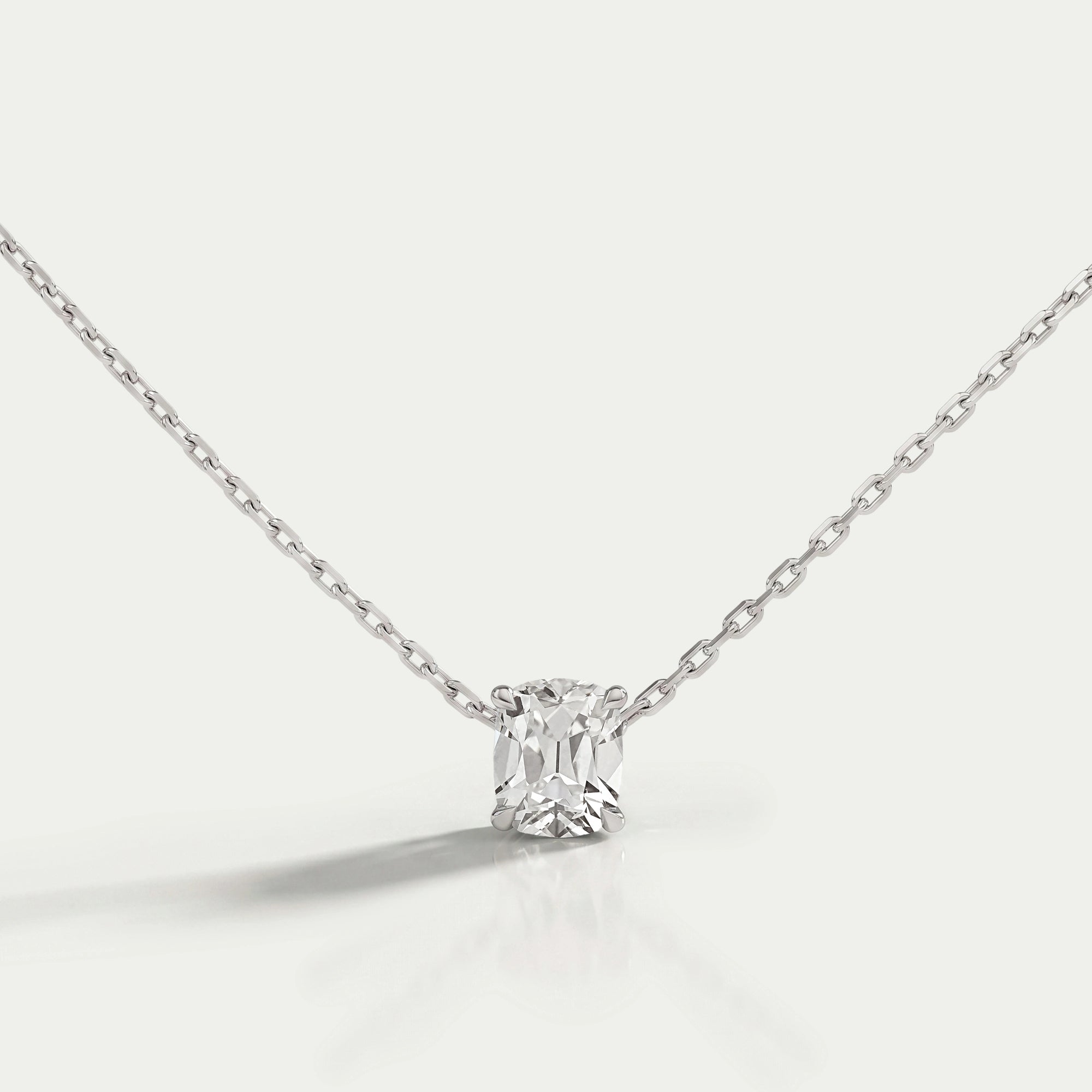 Old Mine Cushion Solitaire Pendant