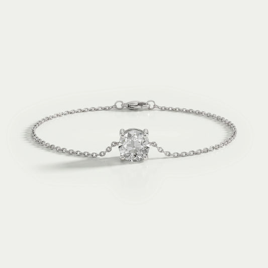 Old European Round Diamond Solitaire Bracelet