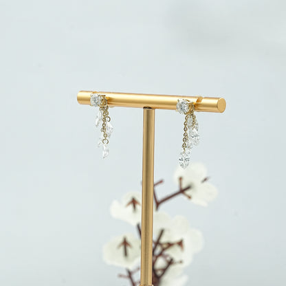 Marquise Drill Lab Diamond Dangle Leaf Earrings Earring