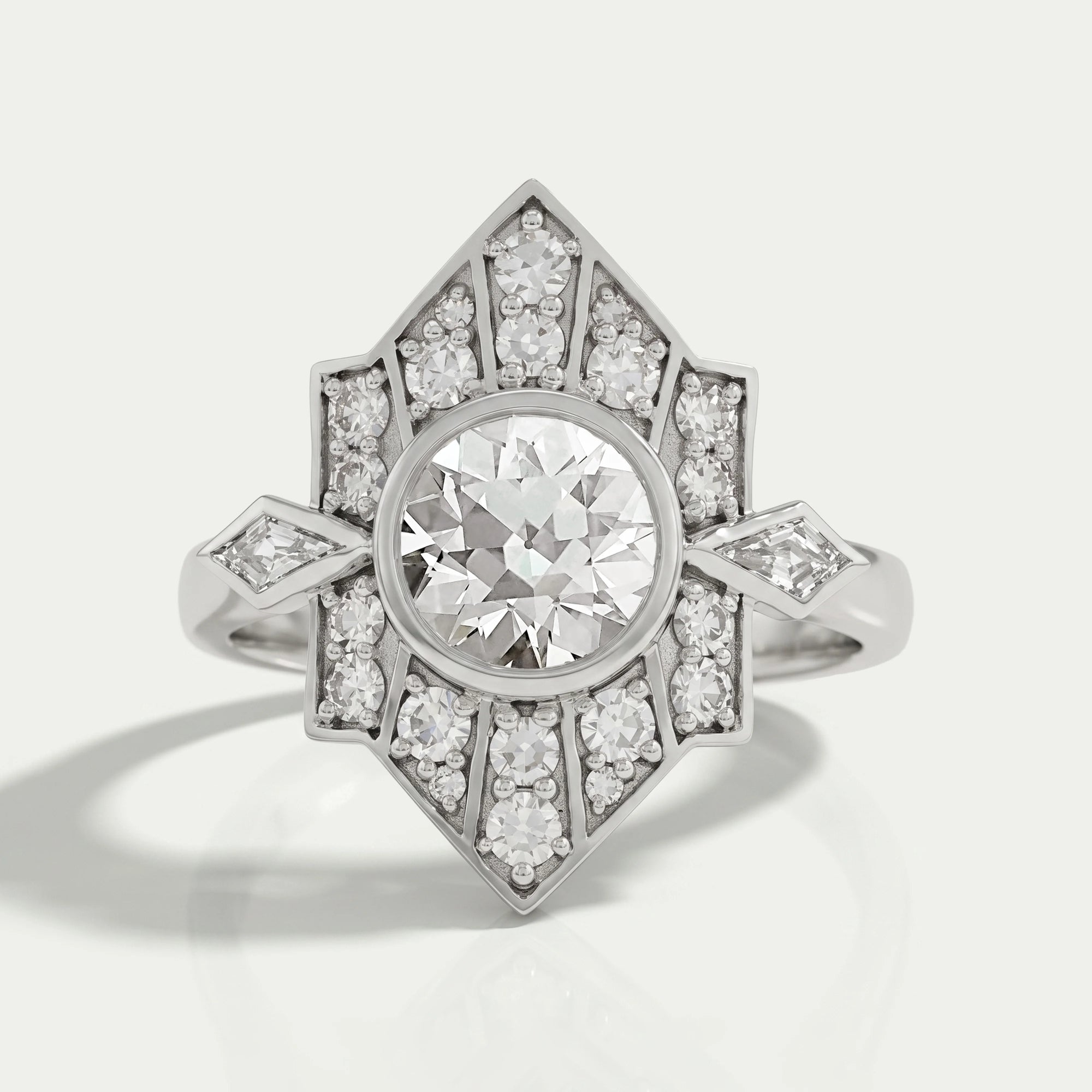 Old European Round Cut Bezel Set Vintage Engagement Ring