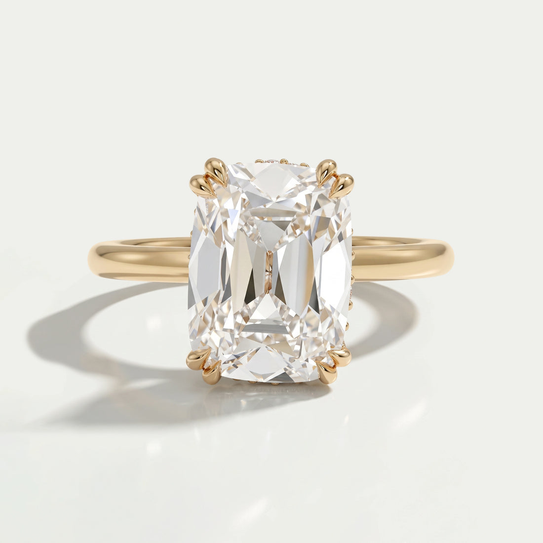 Old Mine Cushion Lab Diamond Solitaire Ring Rings