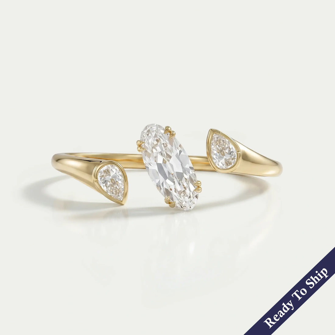 Lab Diamond Two Finger Trio Ring Ring