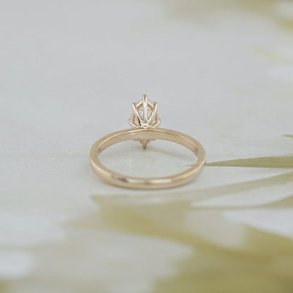 Old Mine Moval Cut Solitaire Engagement Ring Rings