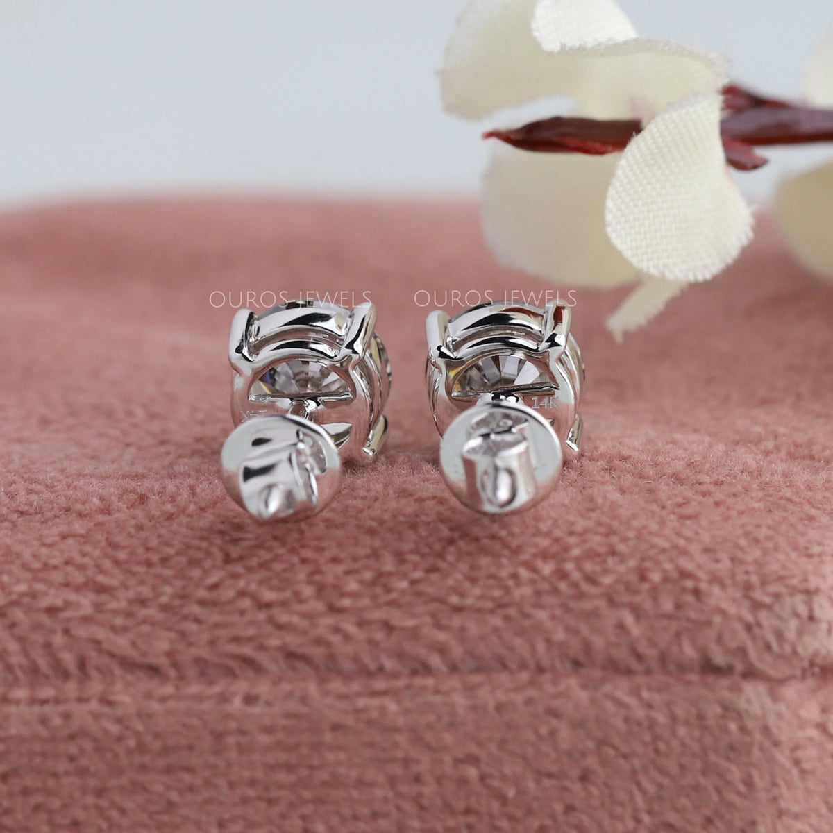 Olive Round Cut Lab Diamond Stud Earrings Earring