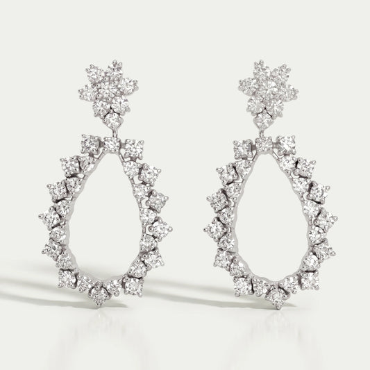 Open Pear Style Drop Dangle Earrings