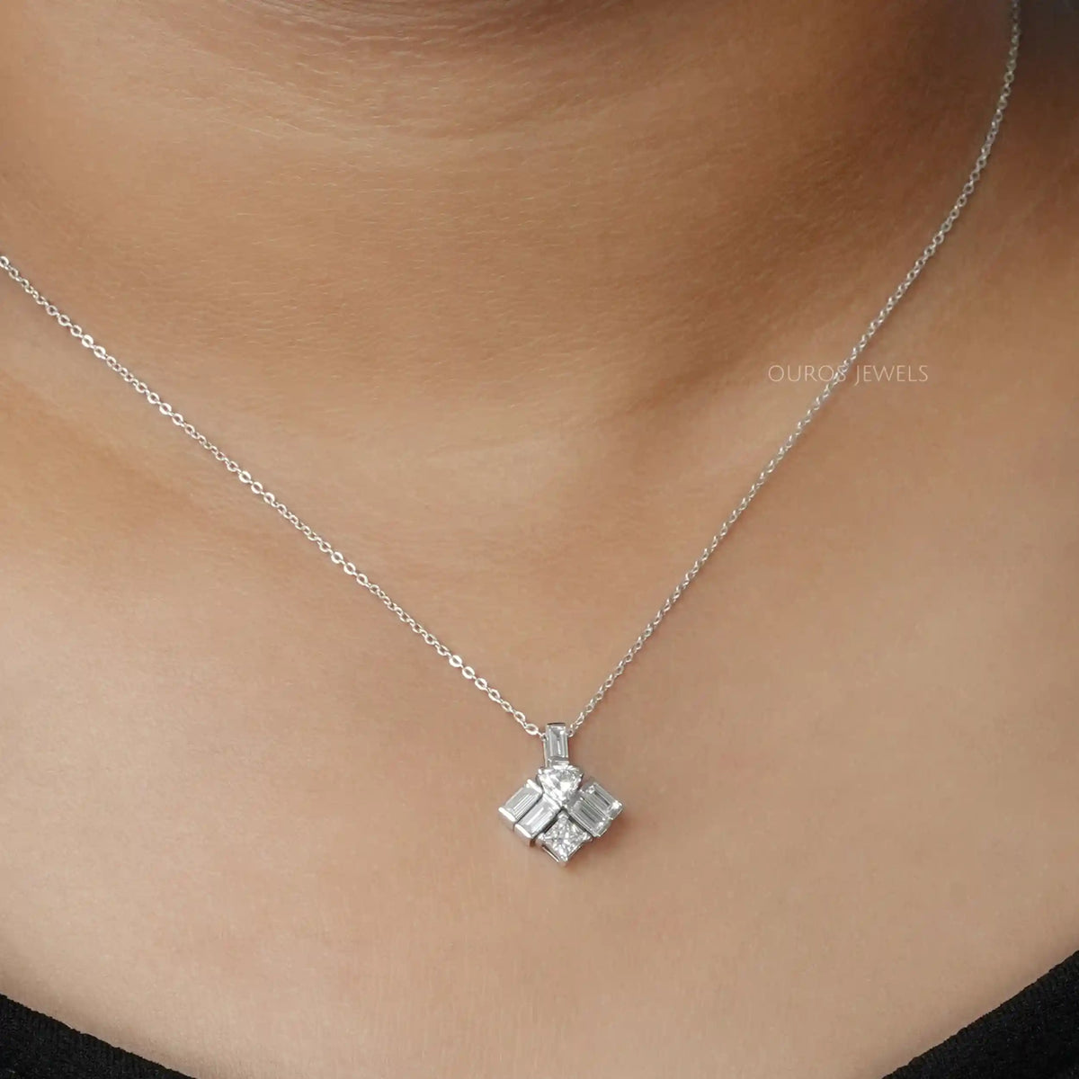 Multi Shape Lab Diamond Pendant Necklaces
