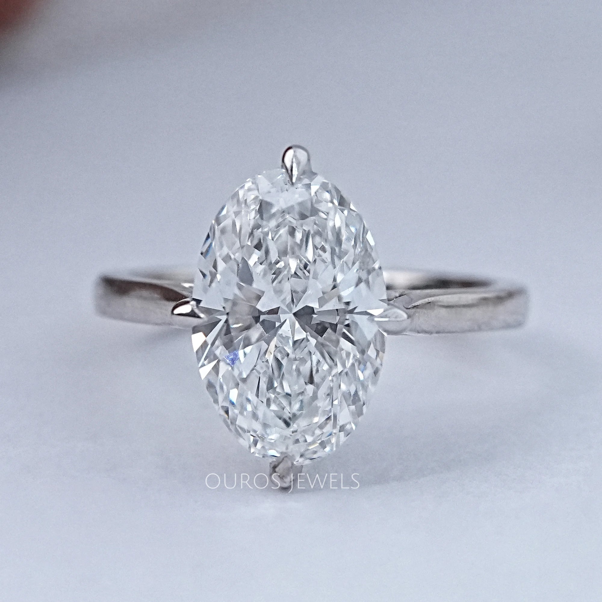 3 Carat Oval Hidden Halo Engagement Ring Ring