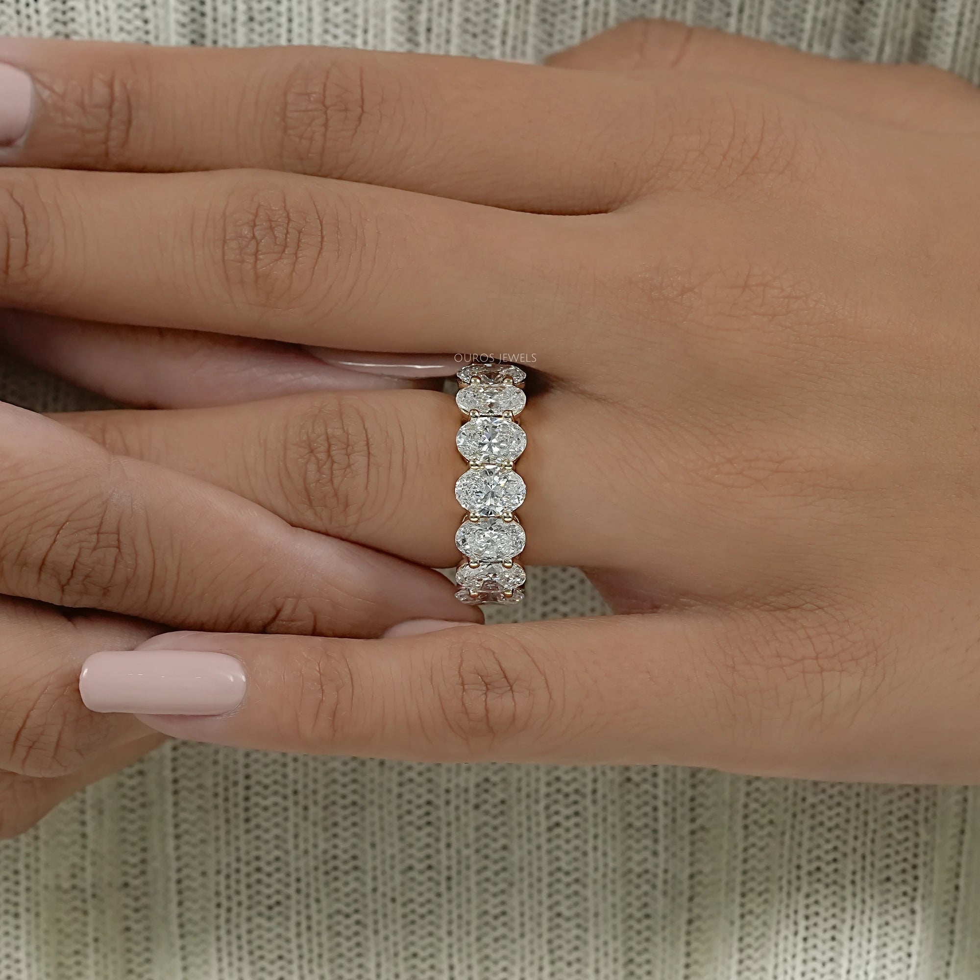 Oval Lab Diamond Eternity Band Ring