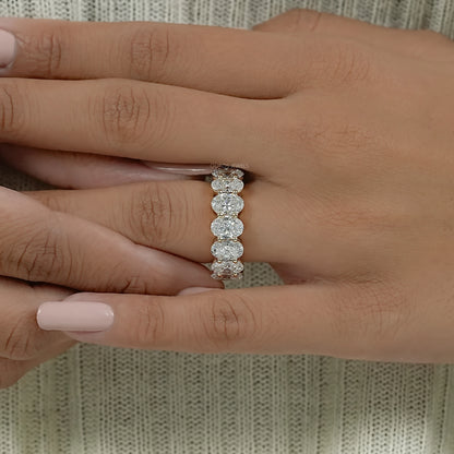 Oval Lab Diamond Eternity Band Ring