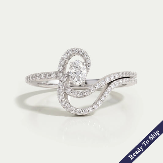 Oval Cut Lab Grown Diamond Bridal Engagement Ring
