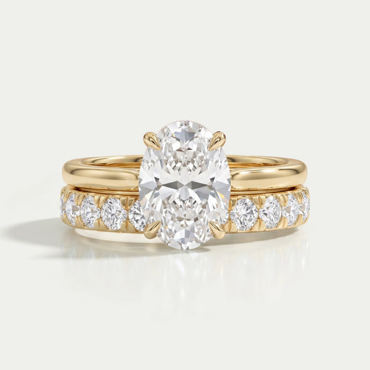 Oval Cut Lab Grown Bridal Diamond Ring Set Ring