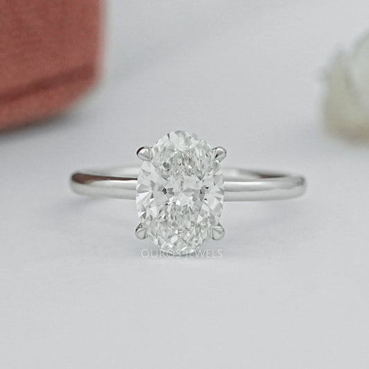 IGI Certified Oval Cut Solitaire Engagement Ring Ring