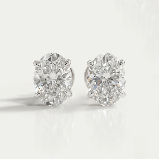 Oval Cut Lab Diamond Stud Earrings