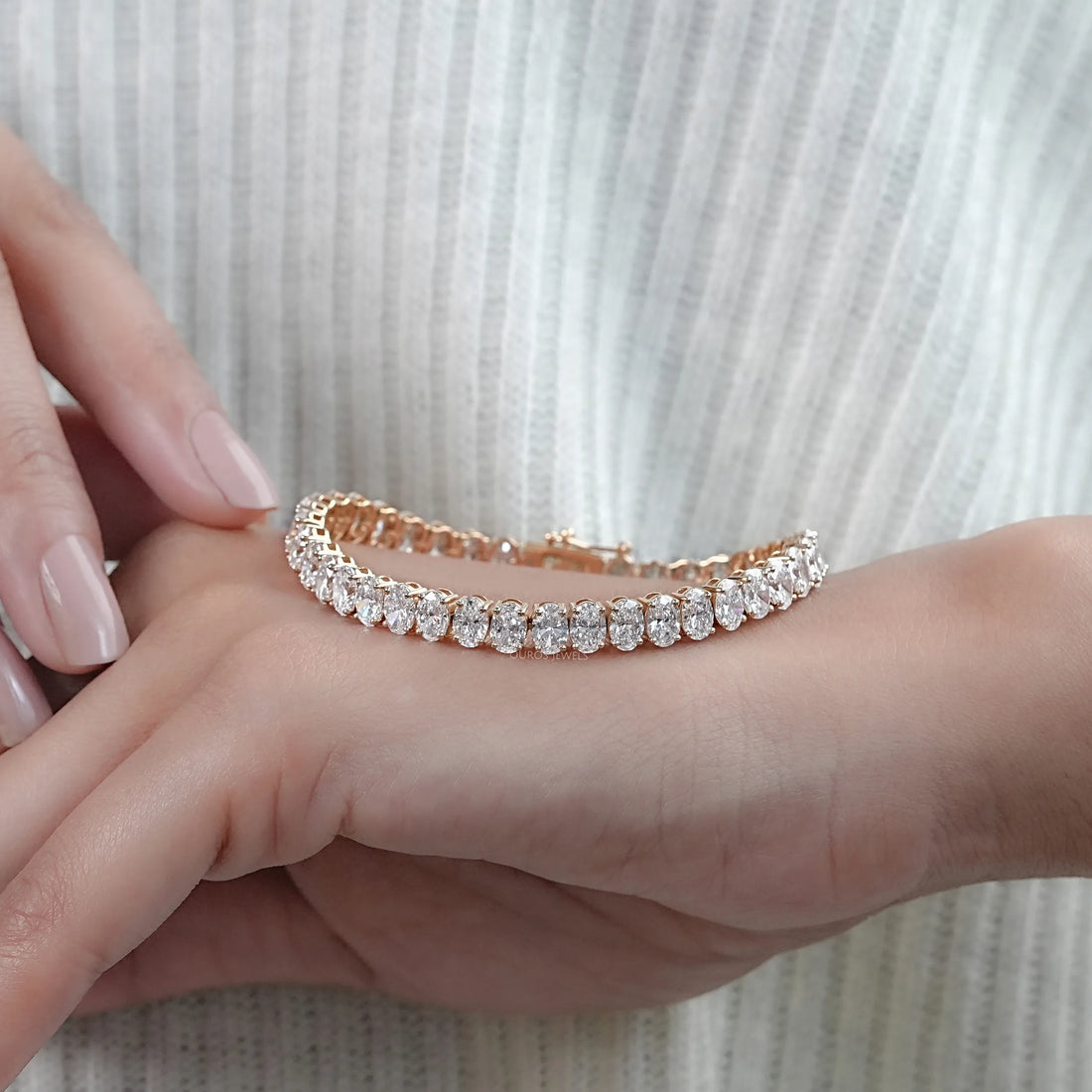 Oval Cut Lab Diamond Tennis Bracelet