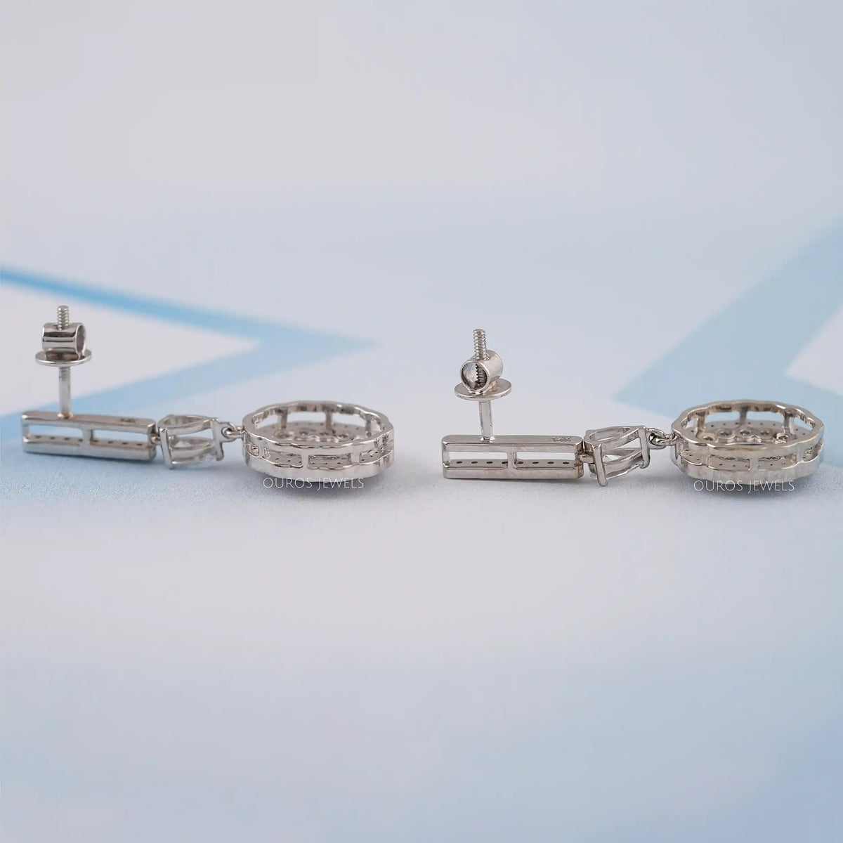 Oval Sapphire and Diamond Double Halo Earrings