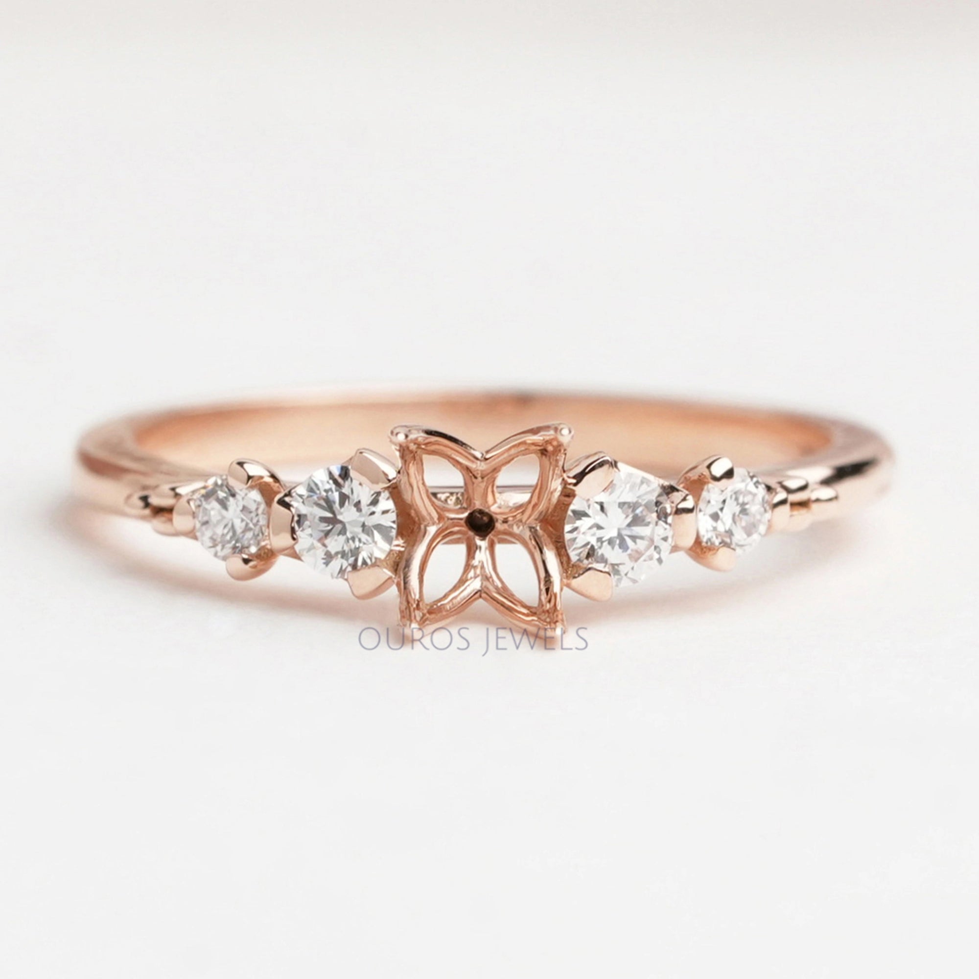 Oval Semi Mount Prong Setting Engagement Ring