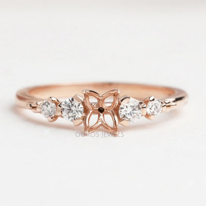 Oval Semi Mount Prong Setting Engagement Ring