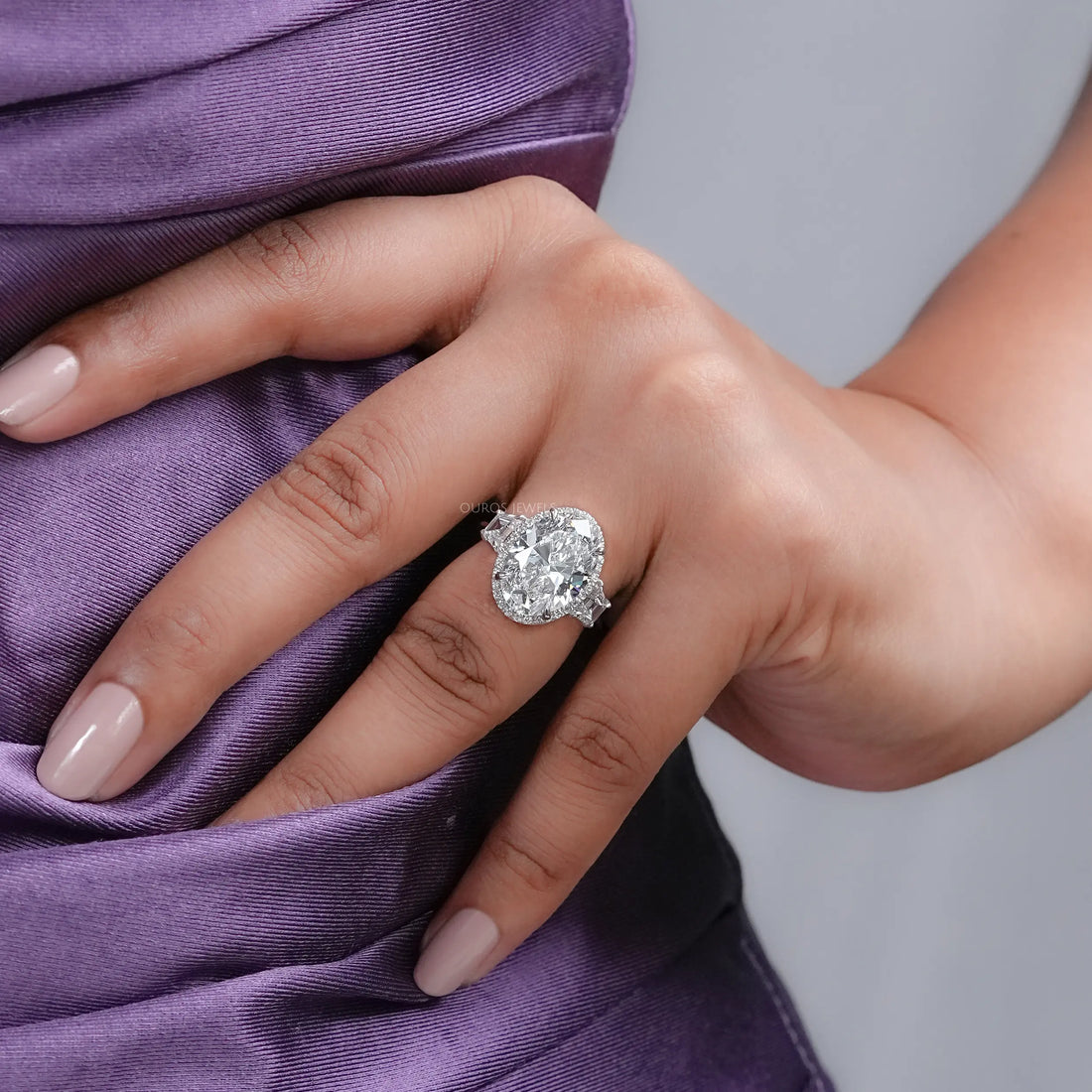 Molly Sims Oval Three Stone Ring - 96th Annual Academy Awards