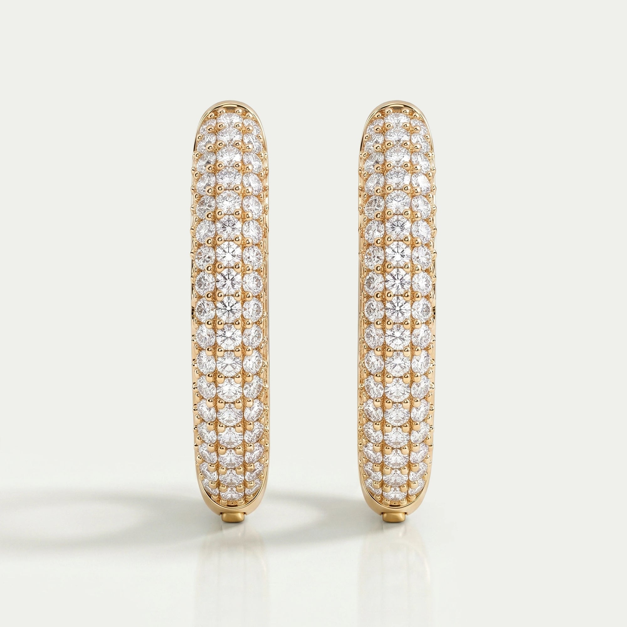 Round Lab Diamond Pave Set Hoop Earrings Earrings