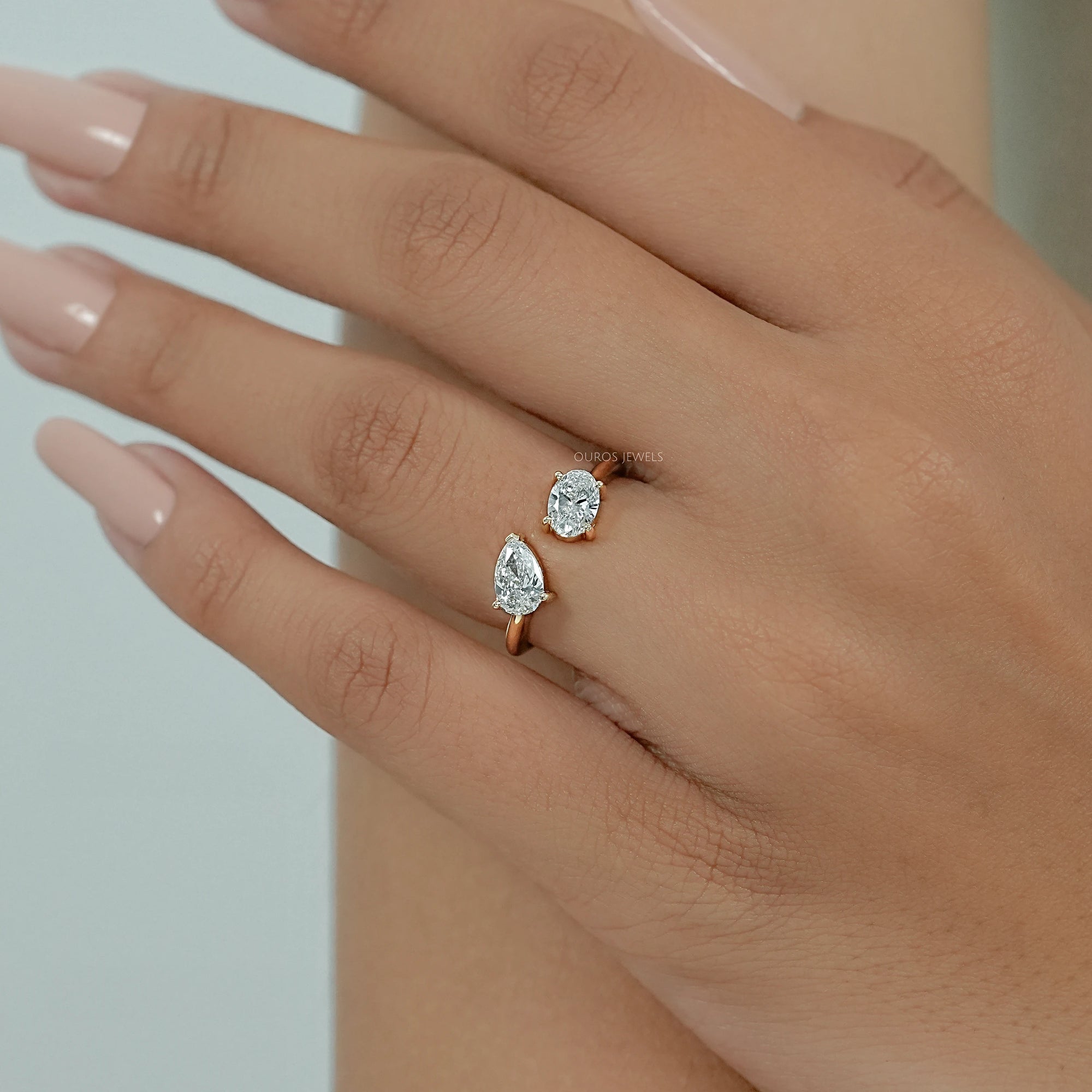 Pear And Oval Diamond Toi Et Moi Engagement Ring Ring