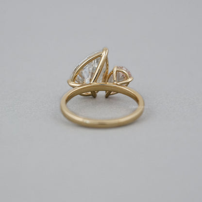 Pear Dual Lab-Grown Diamond Engagement Ring Ring