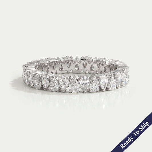 Pear Cut Full Eternity Wedding Band