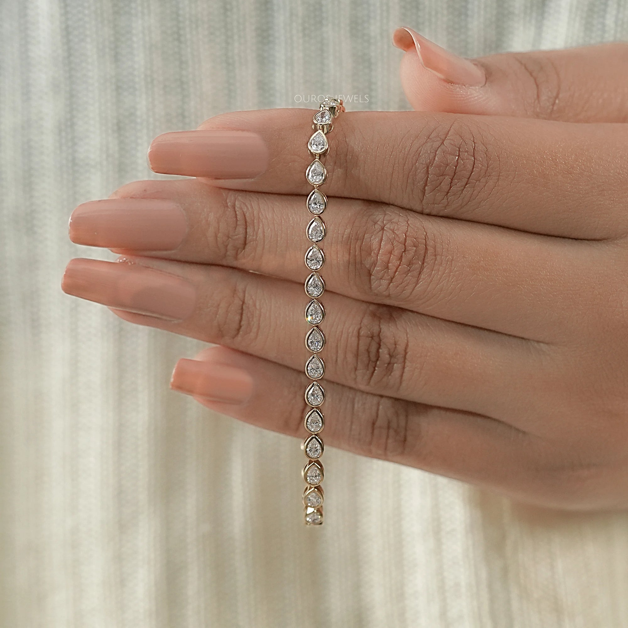 Pear Diamond Tennis Bracelet - East West Set Bracelet