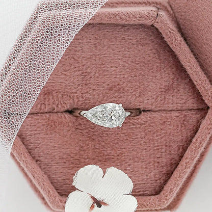 Bezel Set Pear Shaped Diamond Ring