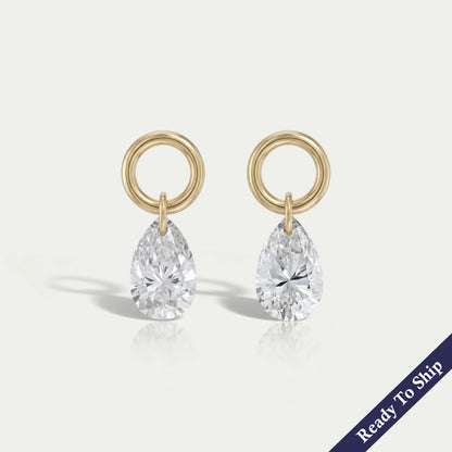 Pear Lab Diamond Drill Charm Earring