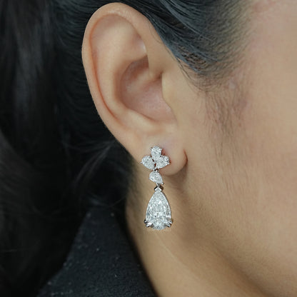 Pear Lab Diamond Drop Dangle Earrings Earrings