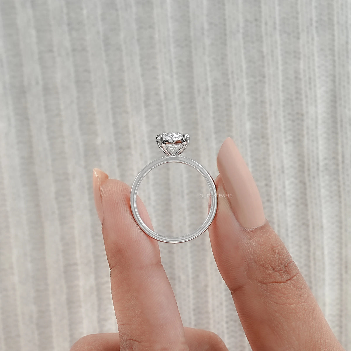Pear Cut Diamond Solitaire Engagement Ring Rings
