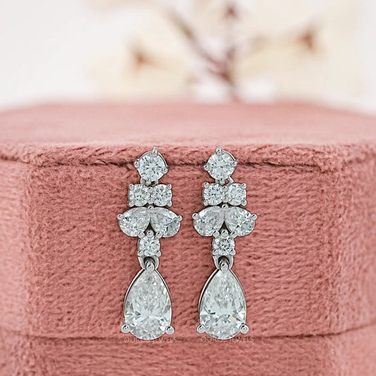 Pear Lab Grown Diamond Drop Earrings Earrings