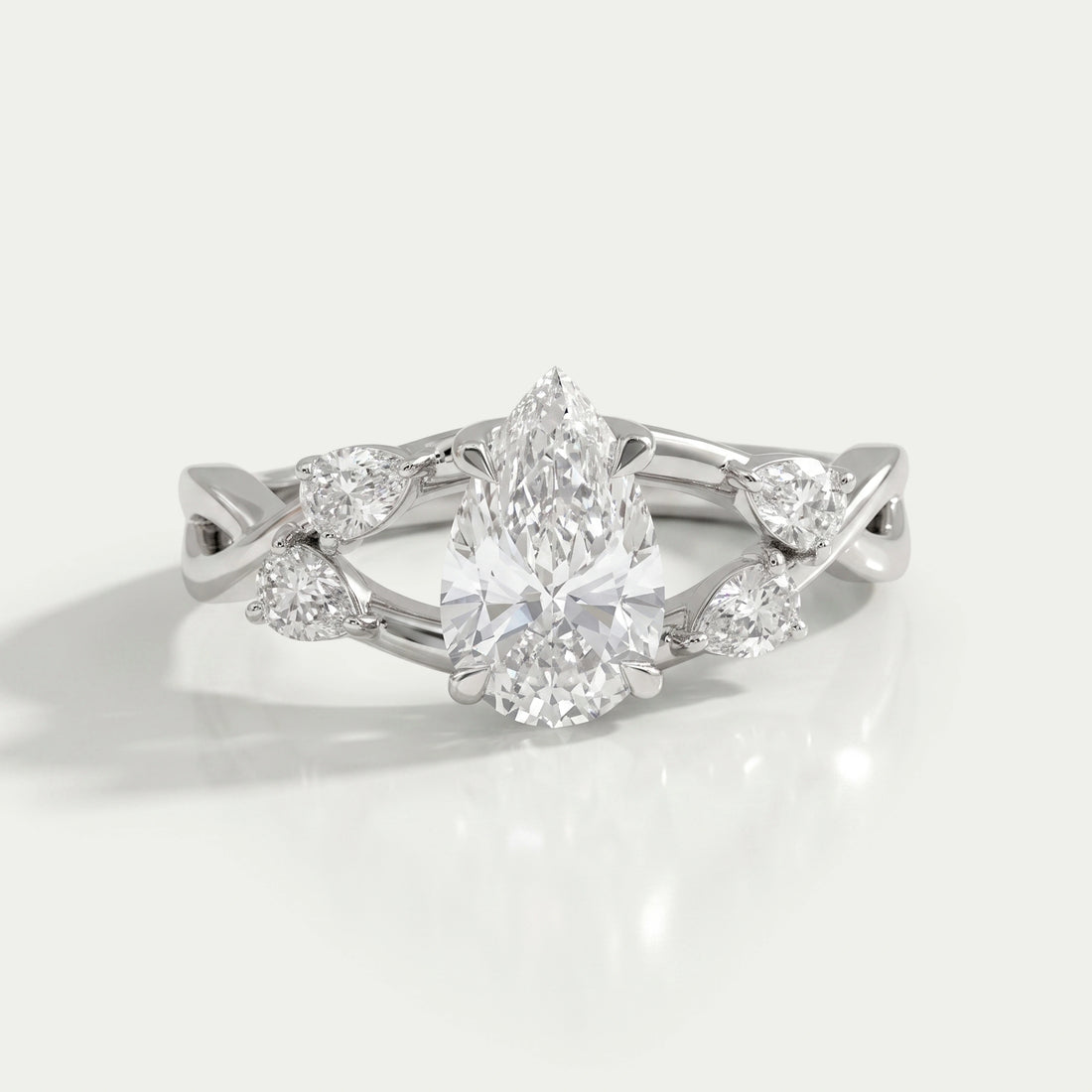 Infinity Pear Lab Diamond Engagement Ring Ring