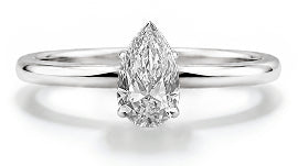 Pear Solitaire Ring