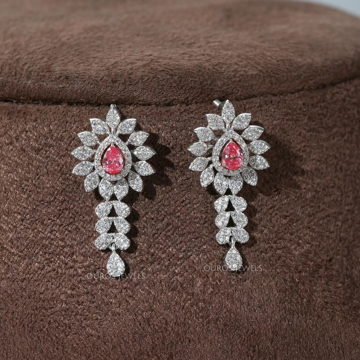 Pear And Round Cut Lab Grown Diamond Necklace Set Necklaces