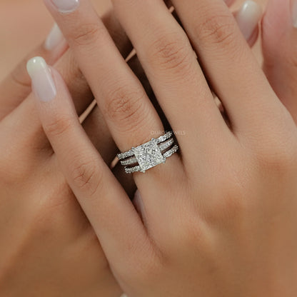 Princess Cut Diamond Wedding Bridal Ring Set Rings