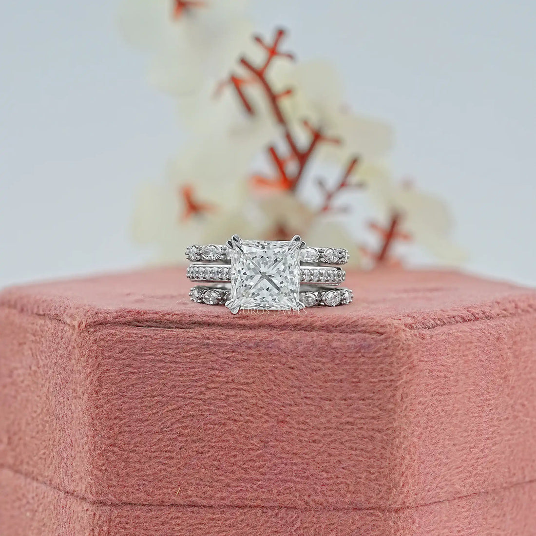 Princess Cut Diamond Wedding Bridal Ring Set Rings