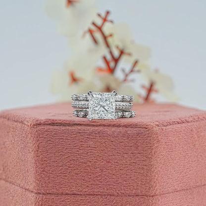 Princess Cut Diamond Wedding Bridal Ring Set Rings